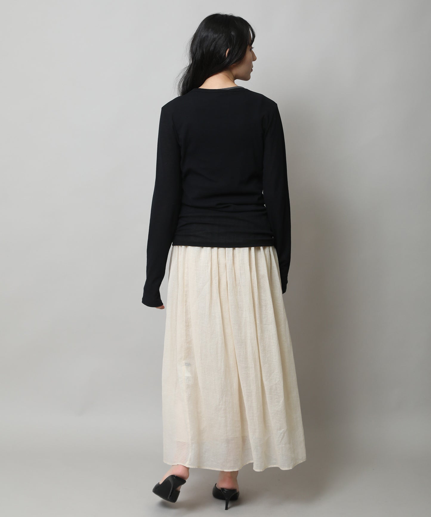 【定番】シアーストレッチリブクルーネックプルオーバー
