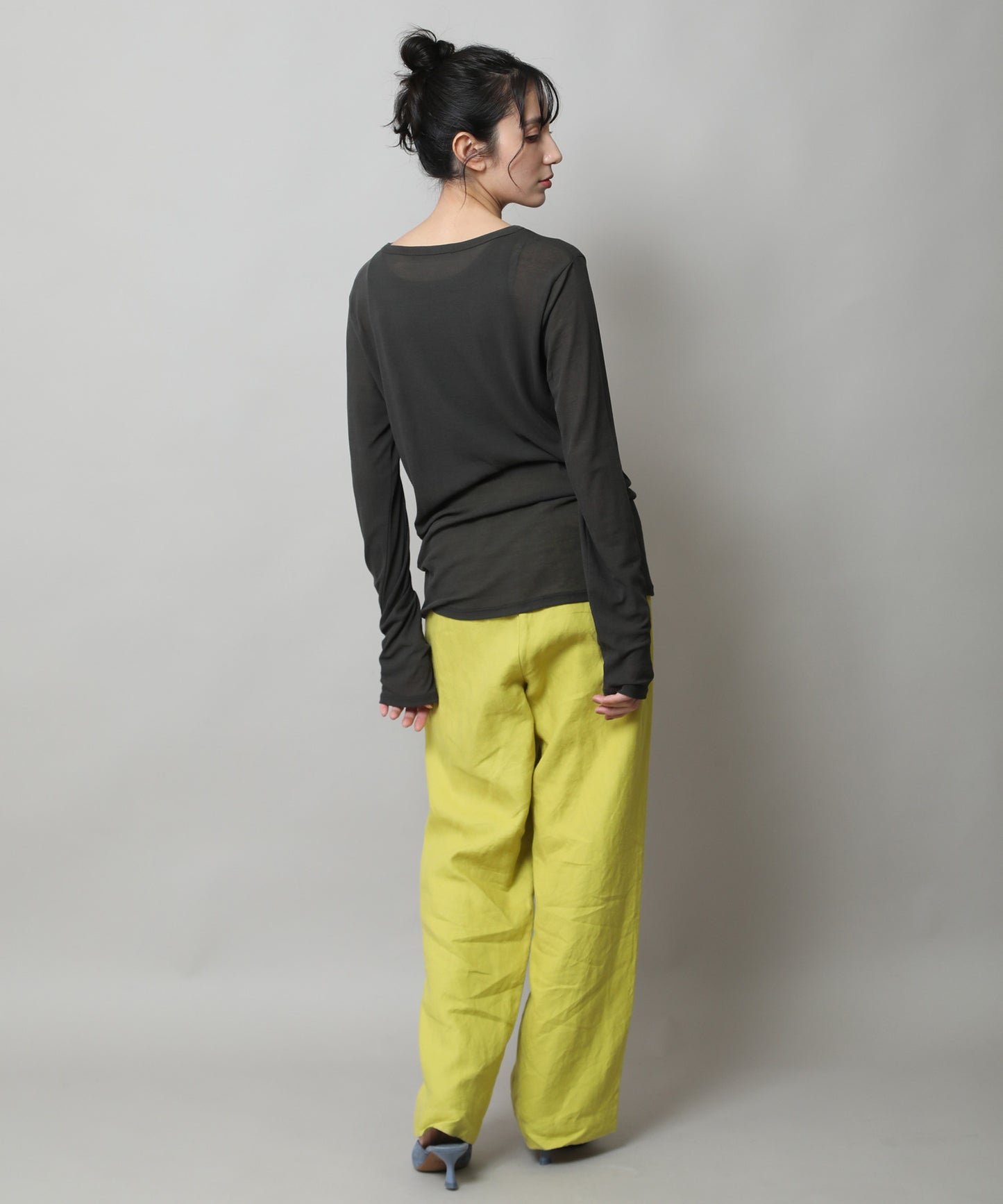 【定番】シアーストレッチリブクルーネックプルオーバー