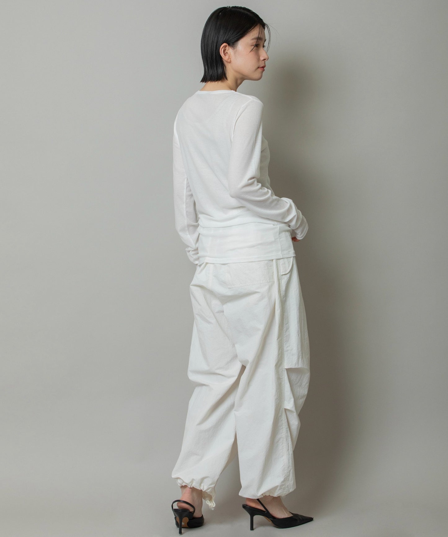 【定番】シアーストレッチリブクルーネックプルオーバー