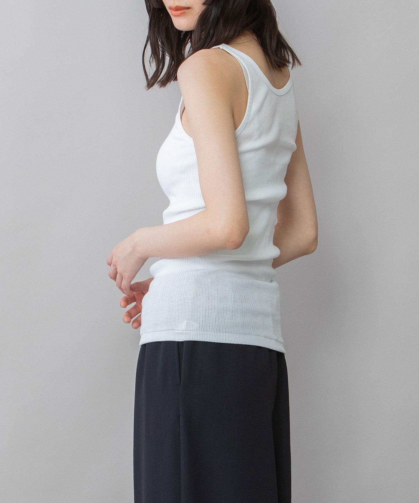 【定番】コットンリブ2WAYタンクトップ