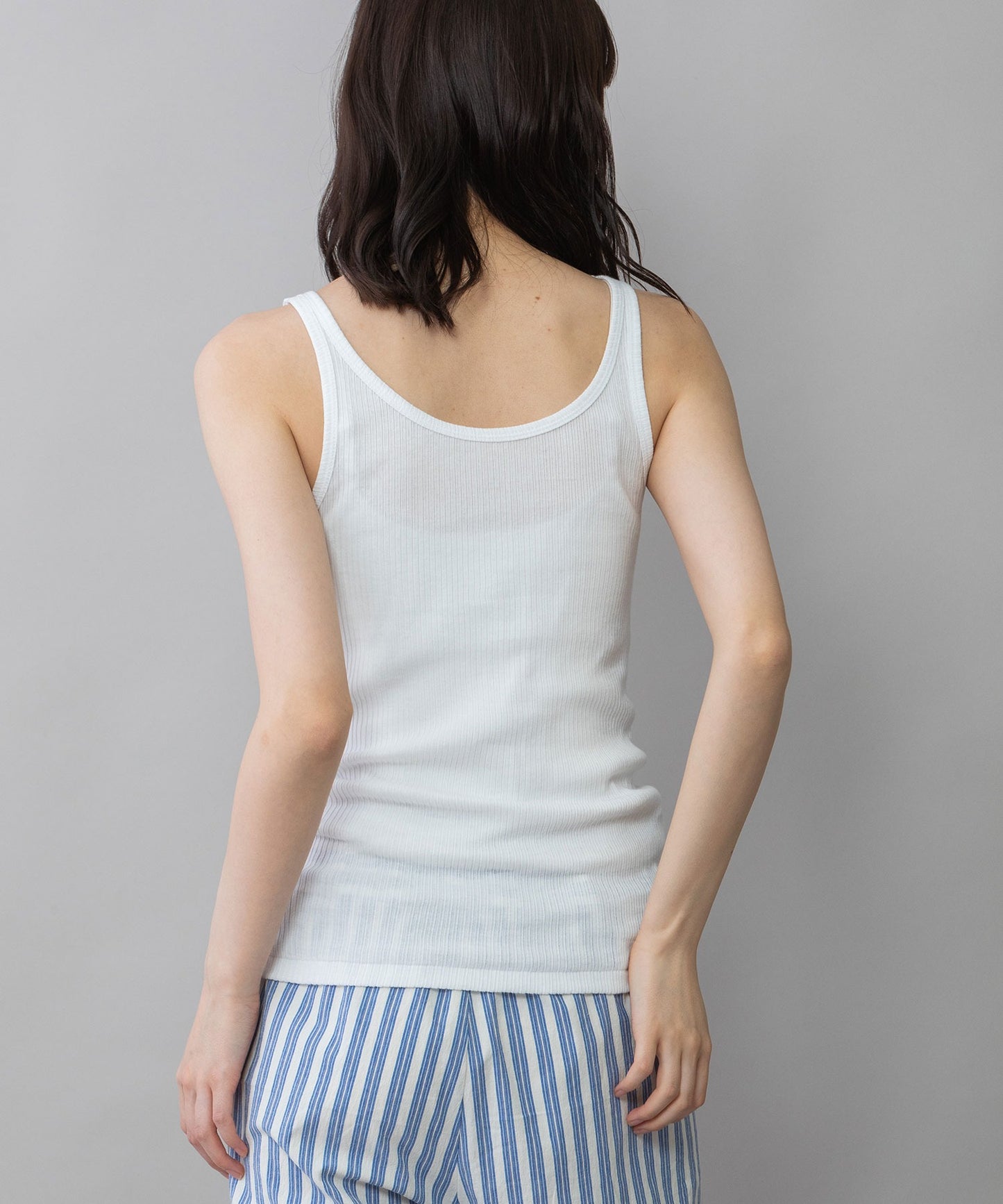 【定番】コットンリブ2WAYタンクトップ