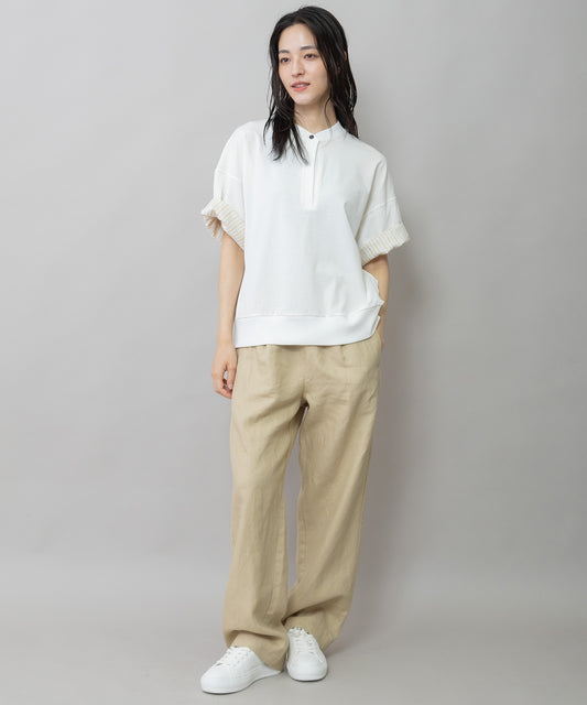 【吸水性】【放湿性】【通気性】ラミーキャンバスイージーパンツ