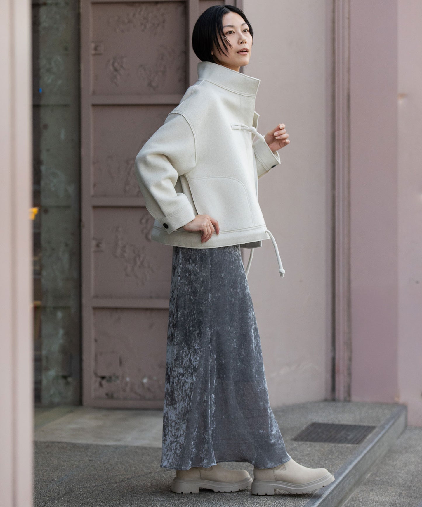 ウールダブルビーバーダッフルジャケット