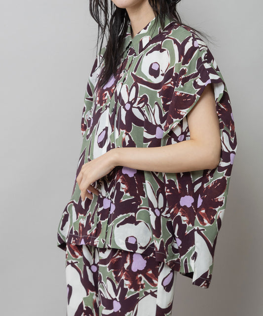 【Turkey】イペカプリントタックブラウス