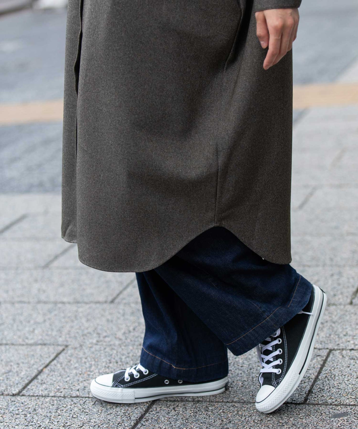 メランジツイルワイドシャツワンピース