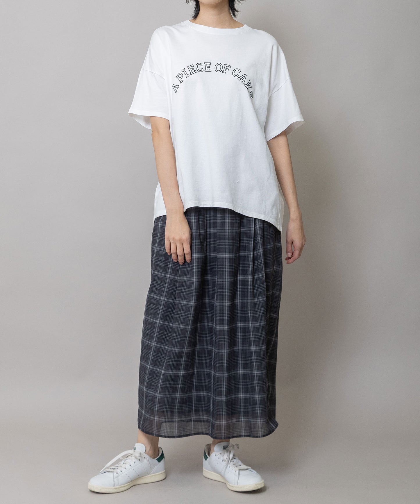 セミシアーチェックリブスカート