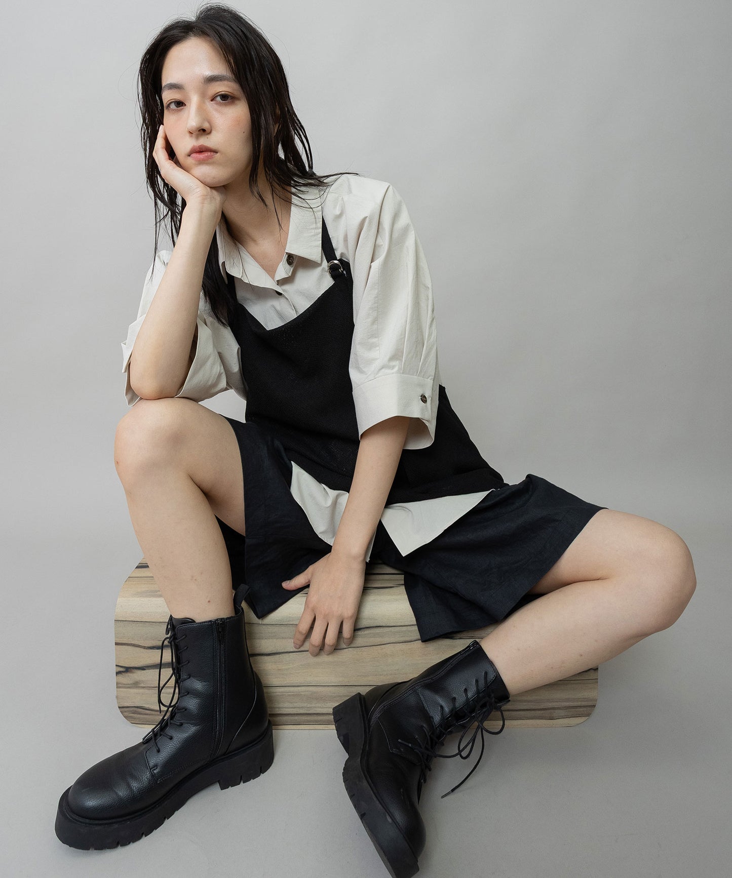 【吸水・速乾性】ポリエステルレーヨンカラミ織りジレ