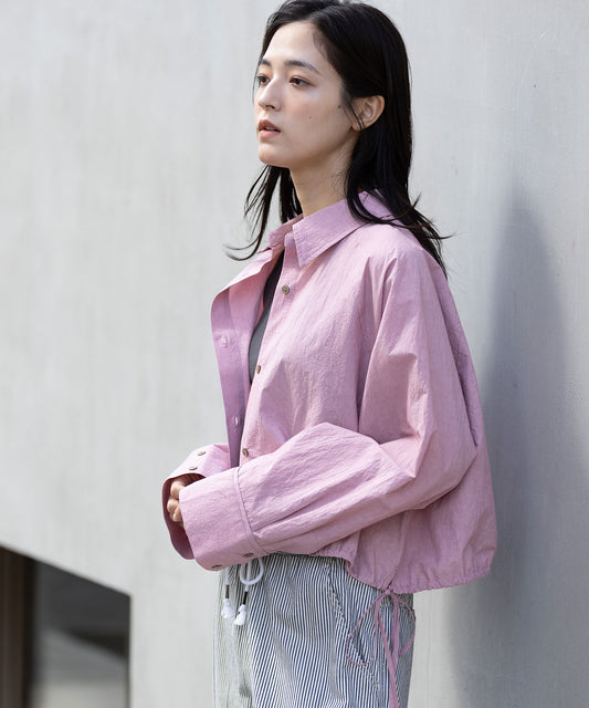 コットンリネンタイプライタークロップドシャツ