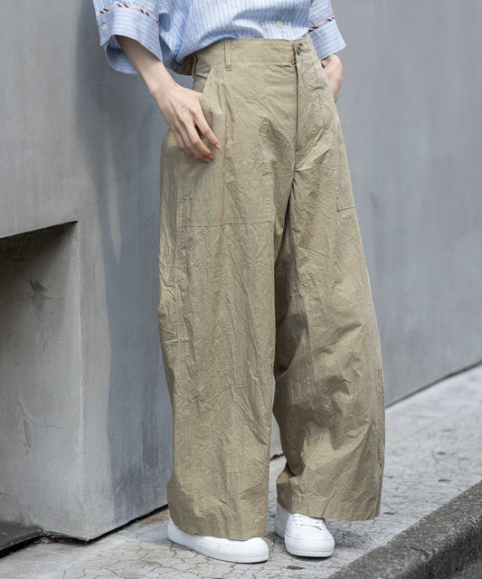 コットンリネンタイプライターベイカーパンツ