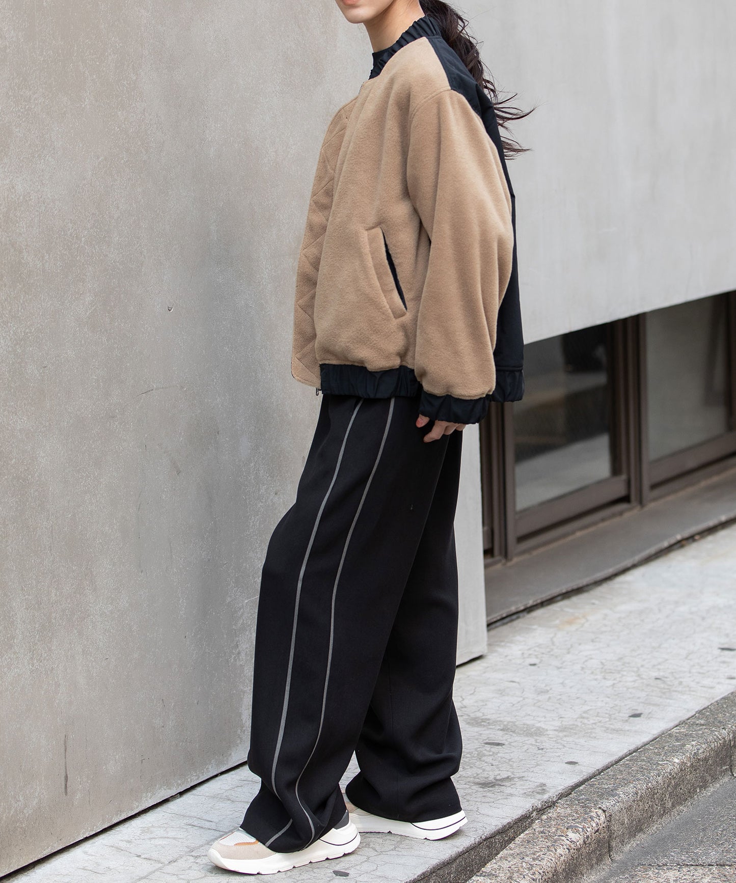 ナイロンタフタ×フリースリバーシブルブルゾン