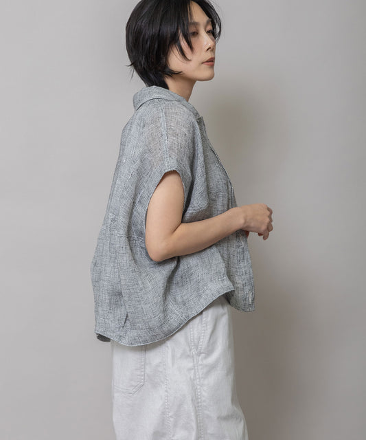 40sフレンチリネンメッシュコクーンベスト