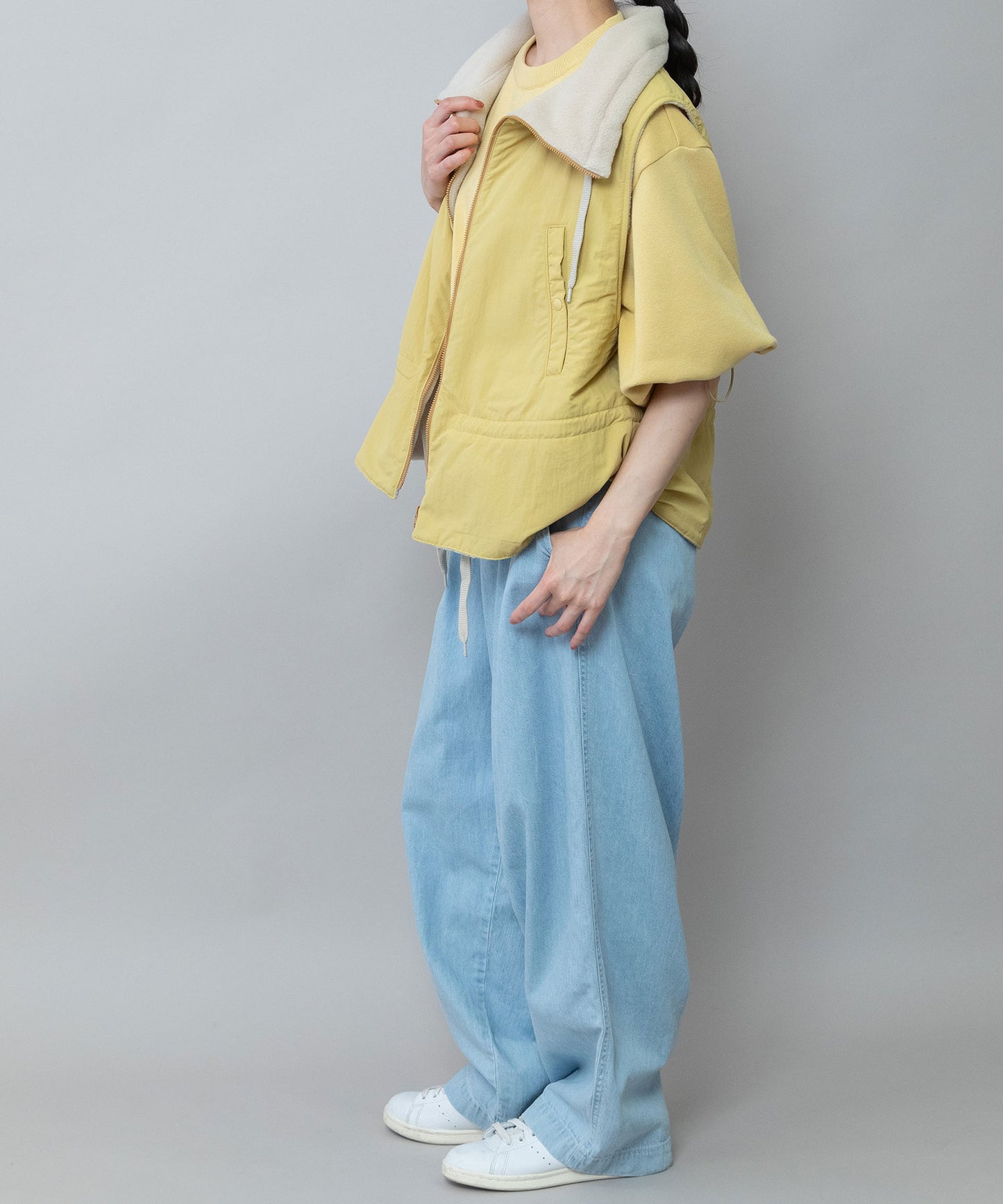 ナイロンタフタ×フリースリバーシブルジレ