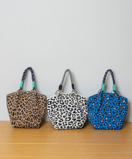 レオパードジャガードハンドバッグ