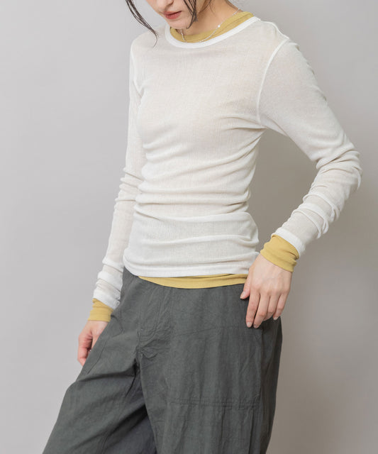 【定番】シアーリブクルーネックプルオーバー