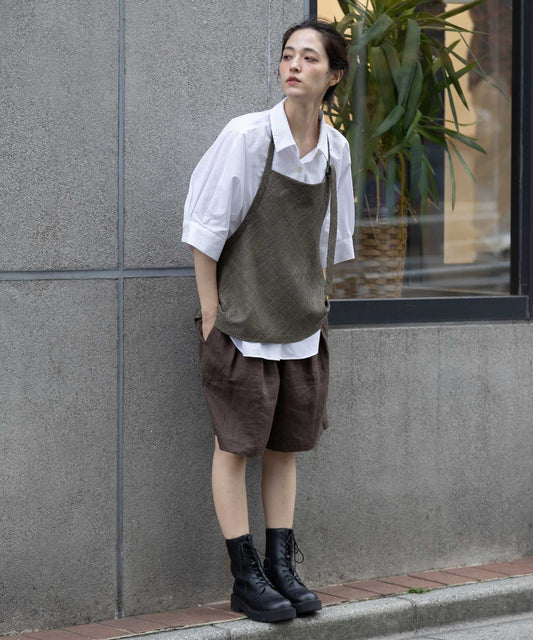 【吸水・速乾性】ポリエステルレーヨンカラミ織りジレ