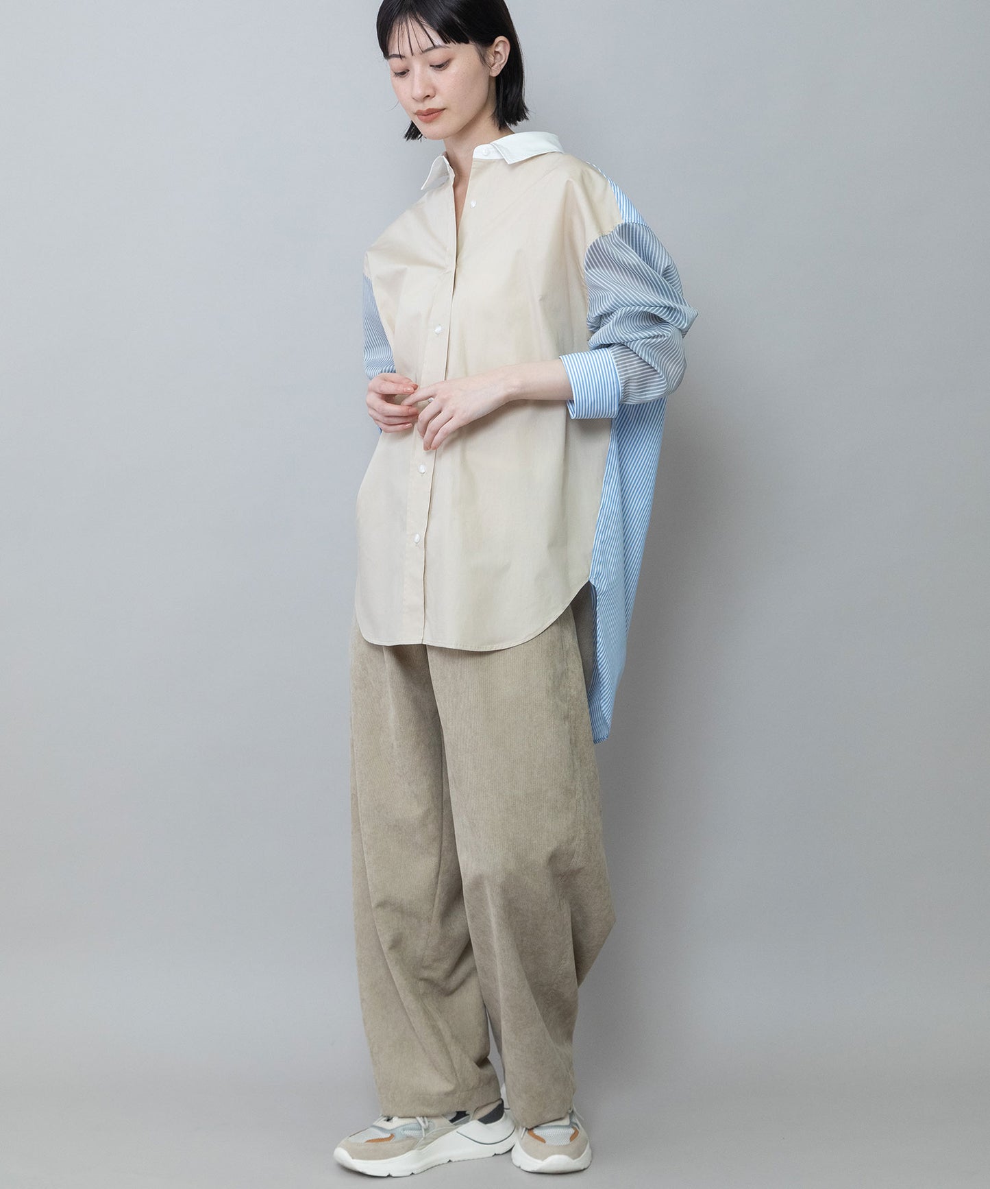 ブロード×ストライプ×シアーストライプシャツ