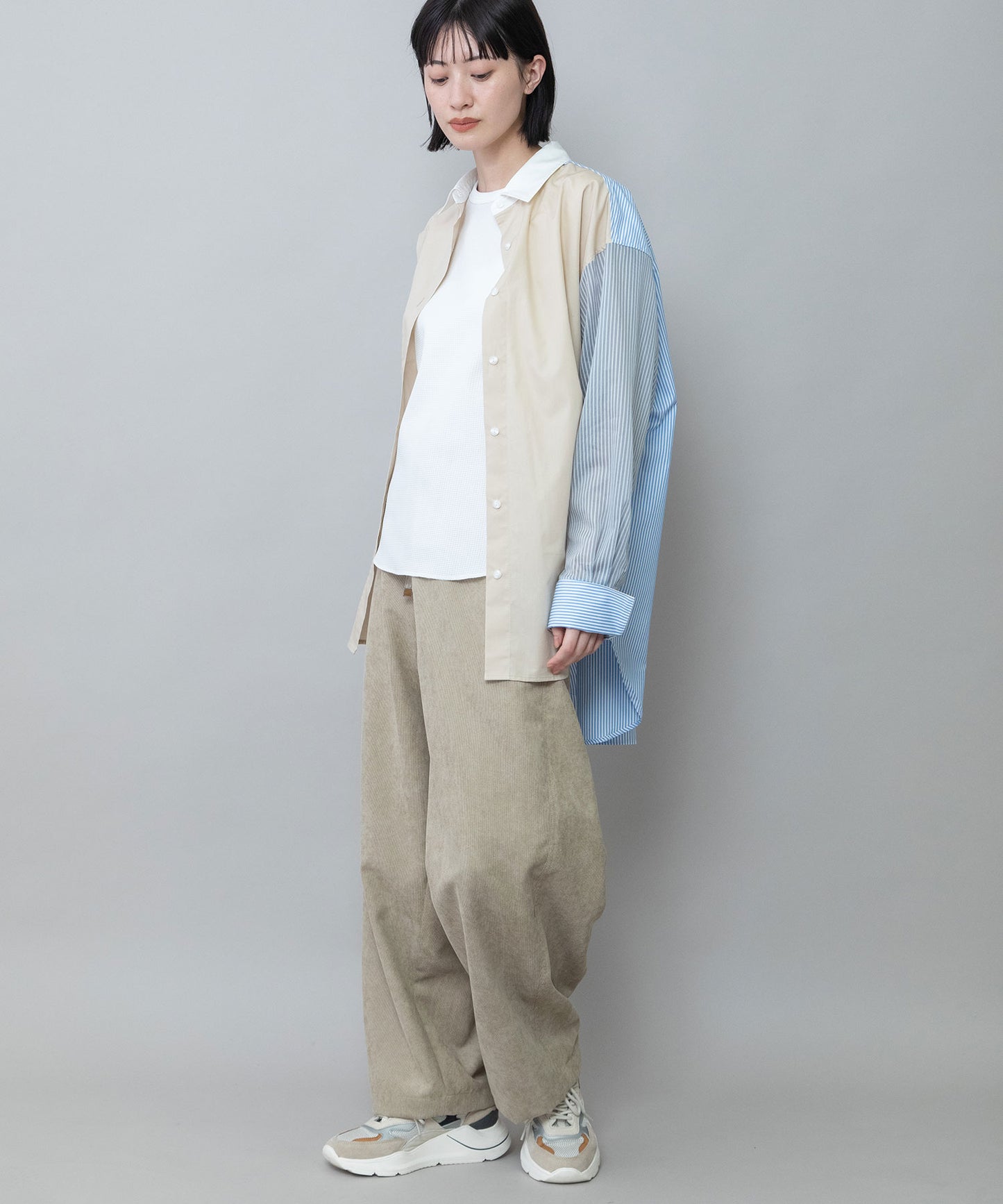 ブロード×ストライプ×シアーストライプシャツ
