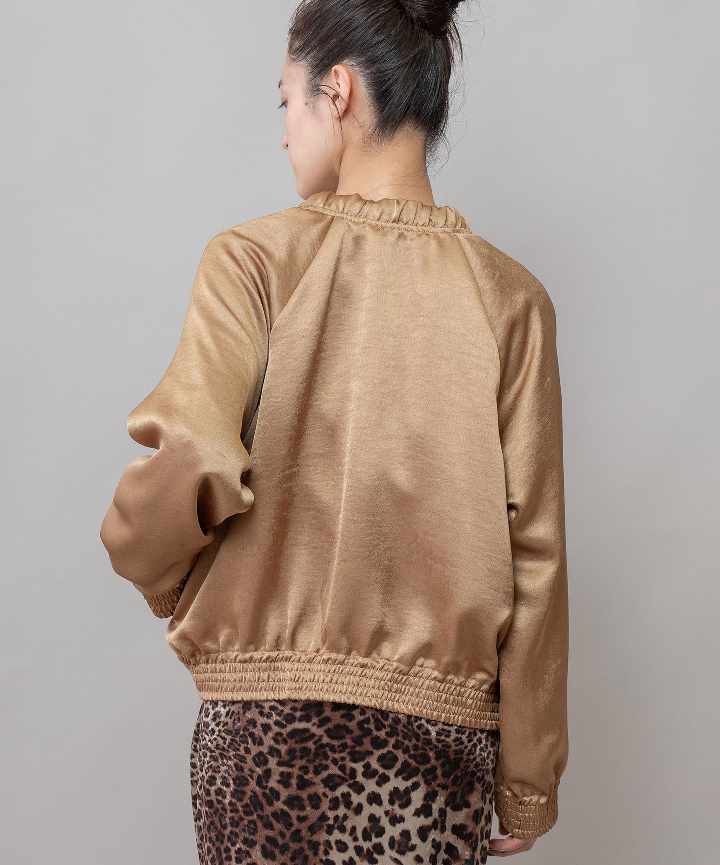ヴィンテージダブルサテンギャザーブルゾン