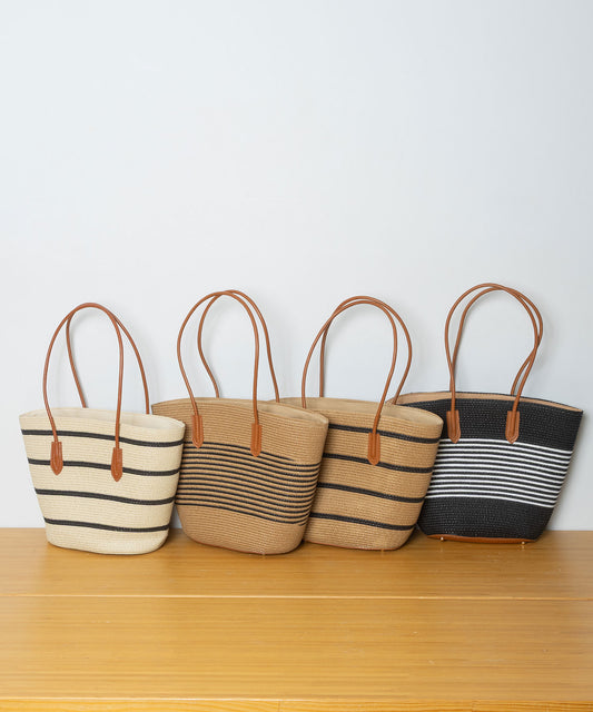 ペーパーブレードボーダー柄トートバッグ