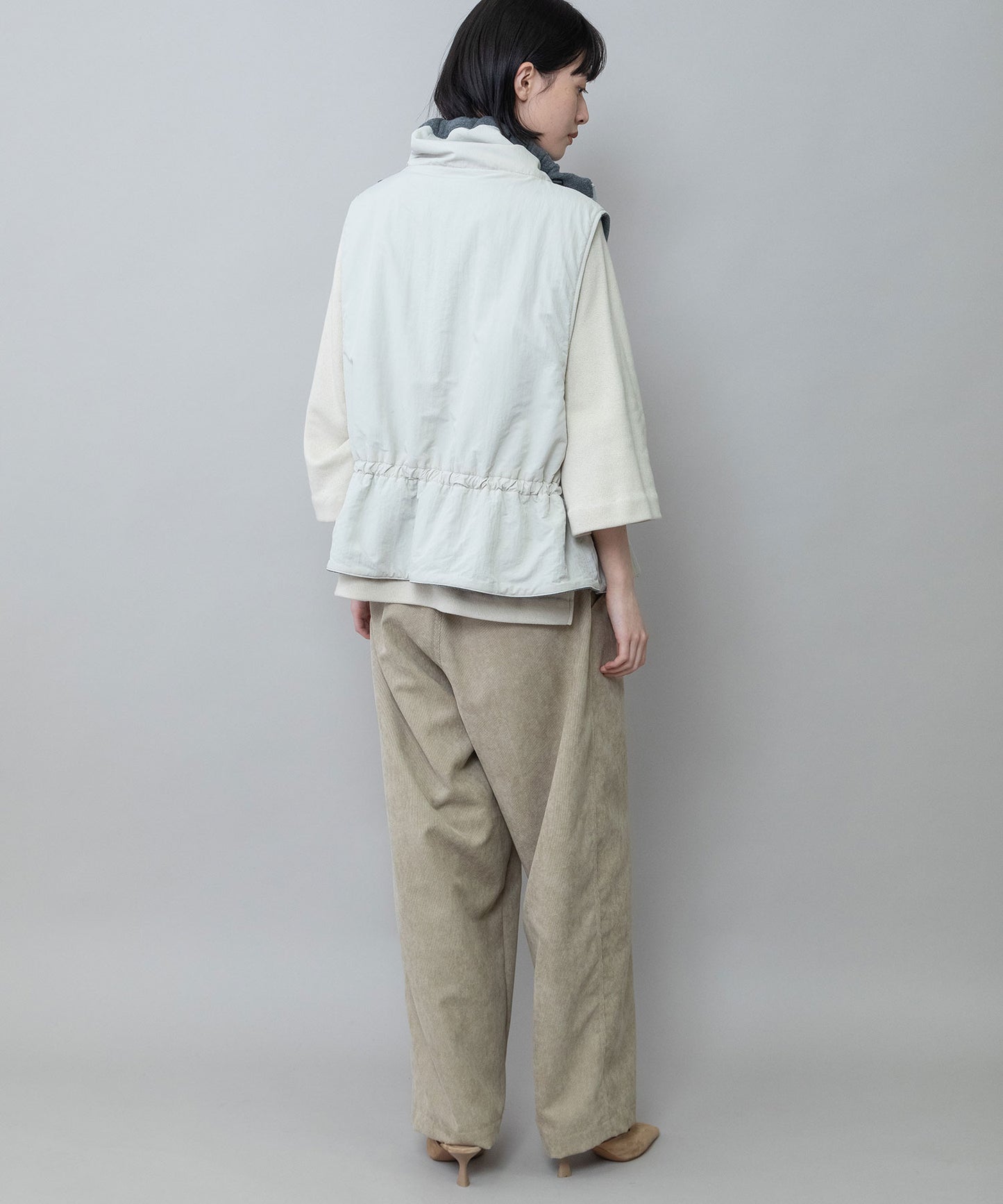 ナイロンタフタ×フリースリバーシブルジレ