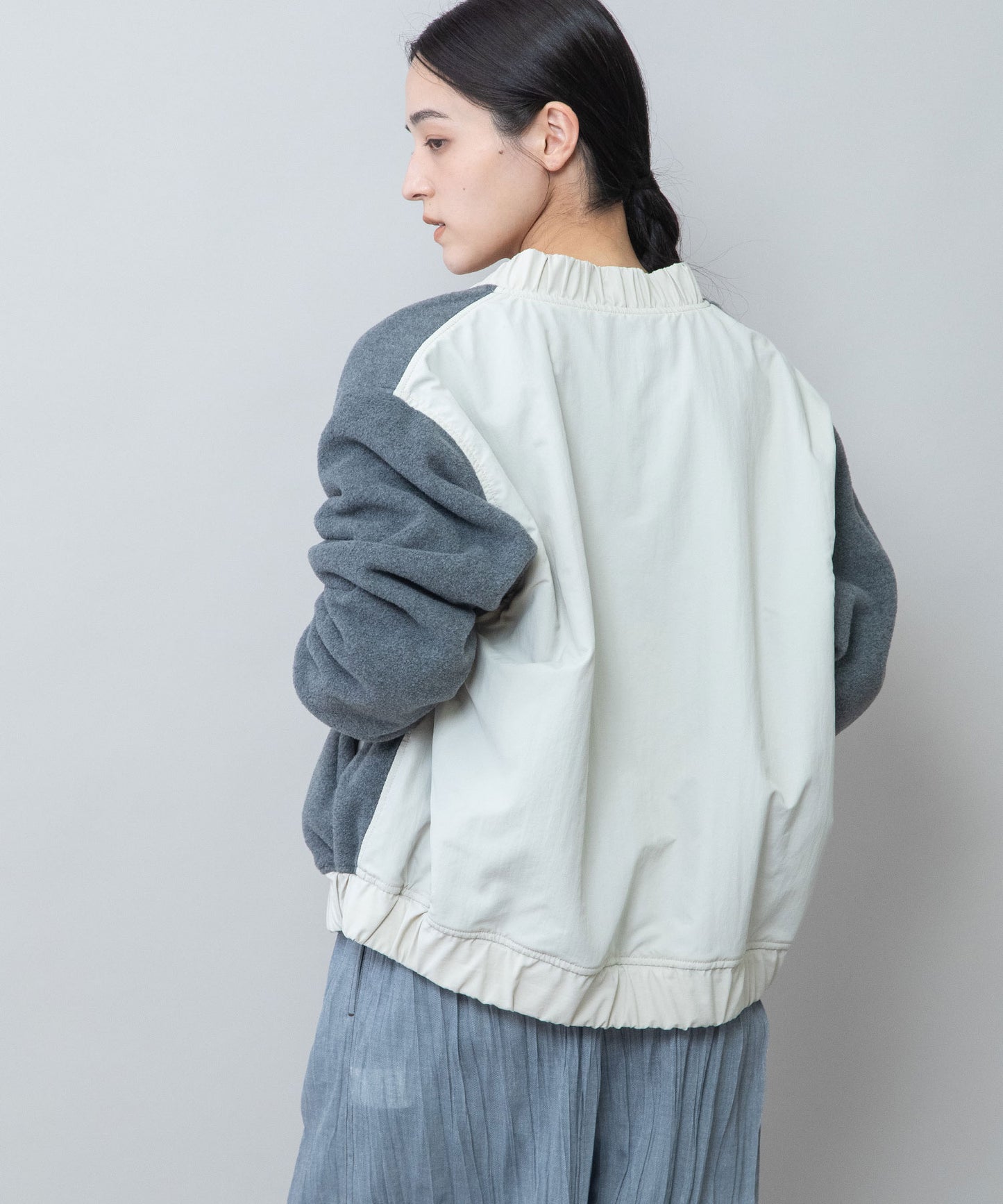 ナイロンタフタ×フリースリバーシブルブルゾン