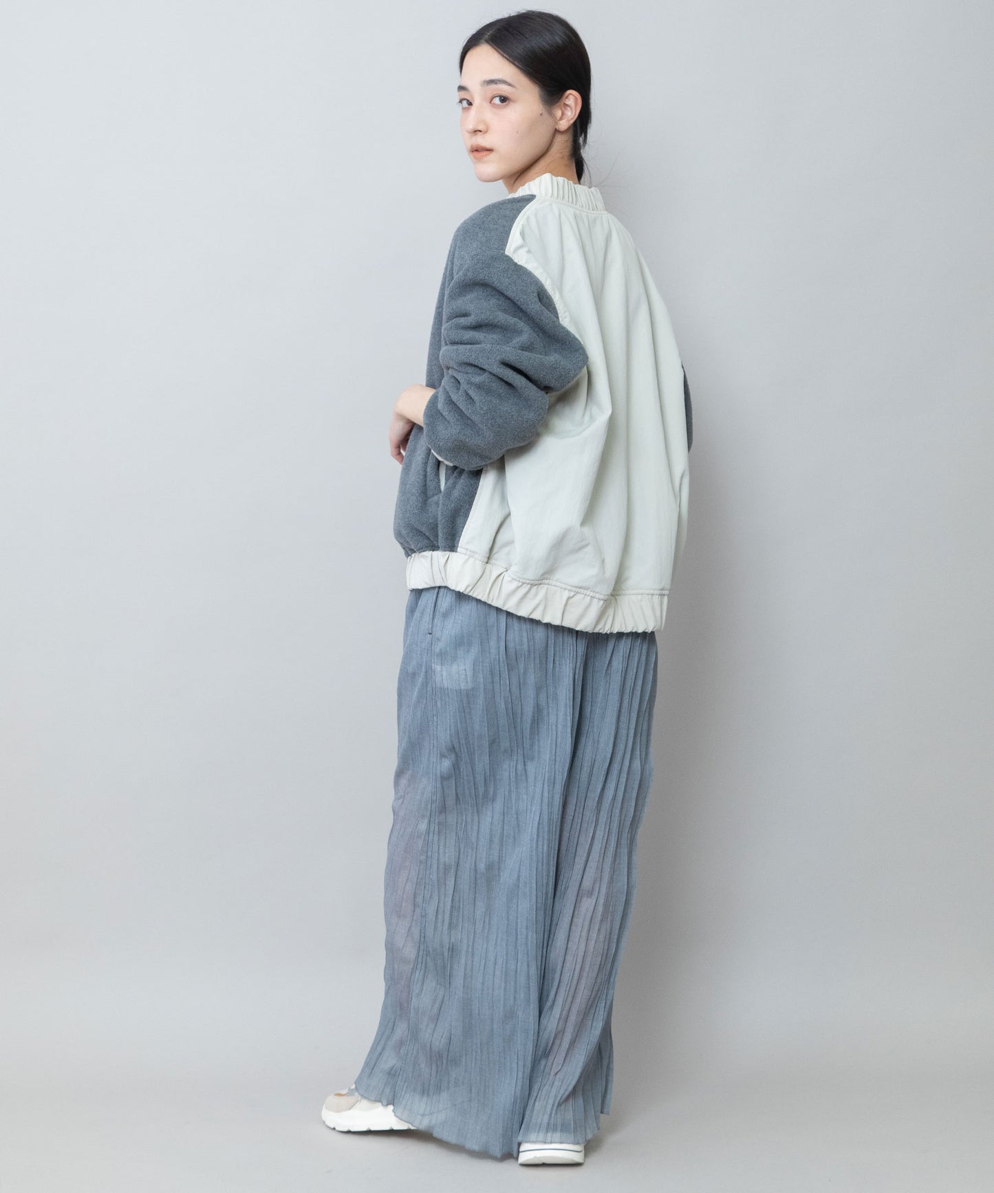 ナイロンタフタ×フリースリバーシブルブルゾン