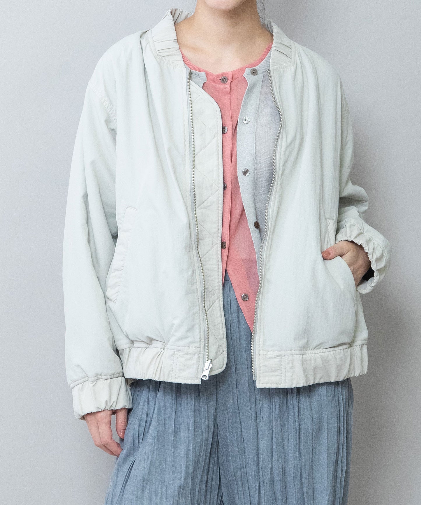 ナイロンタフタ×フリースリバーシブルブルゾン