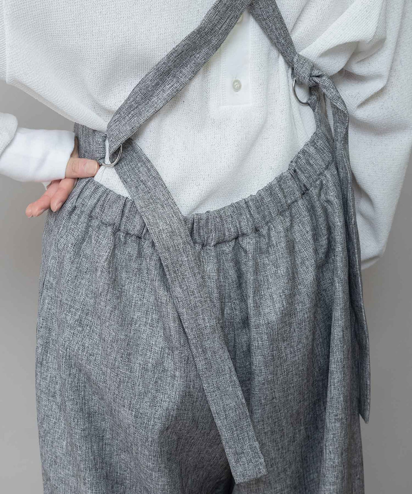 【ウォッシャブル】【防シワ】ツイード調ツイルコンビネゾン