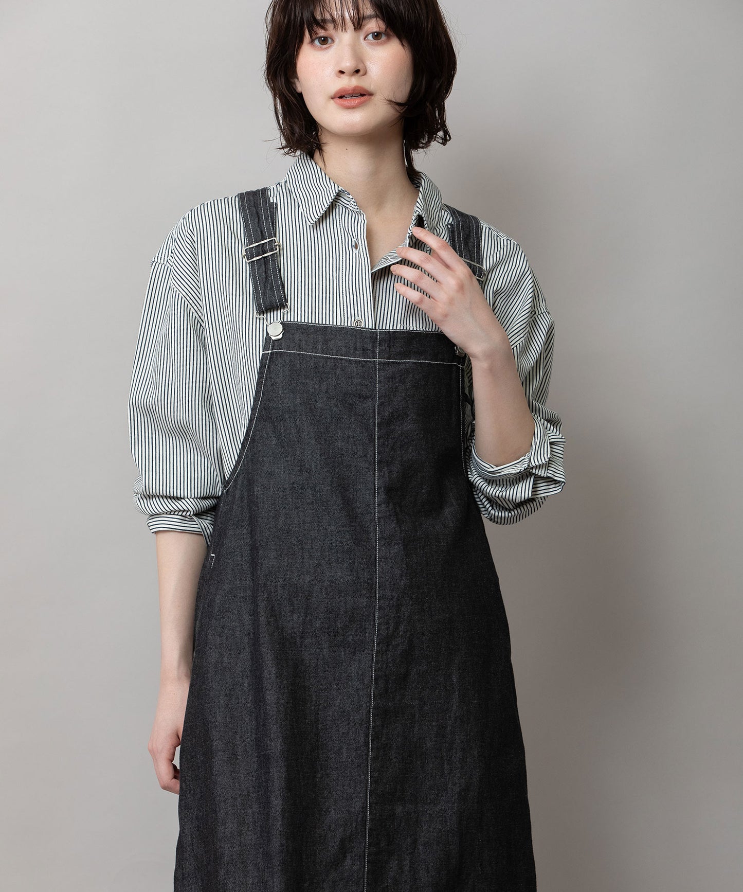 6ozスラブデニムジャンパースカート