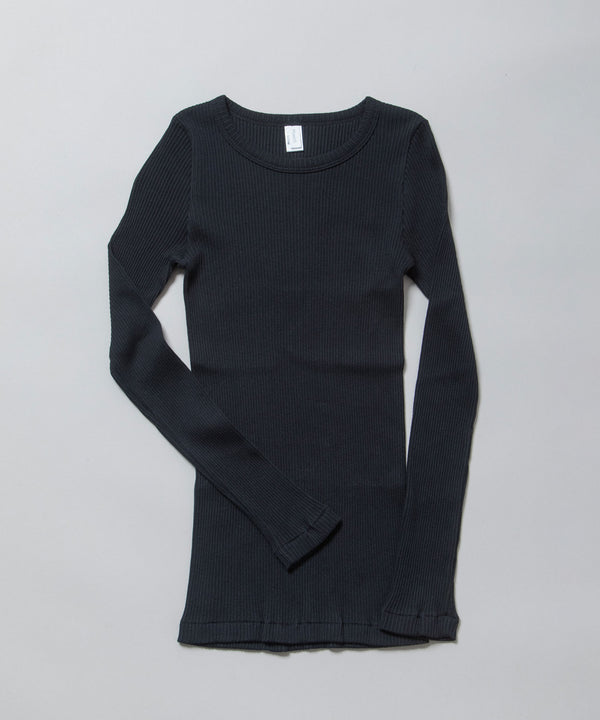 【定番】	コットンリブクルーネックプルオーバー