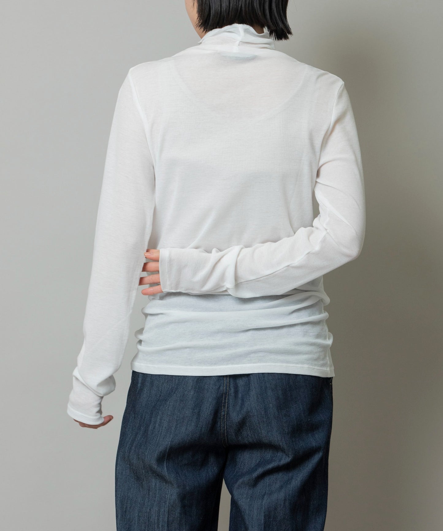 【定番】シアーストレッチリブタートルネックプルオーバー