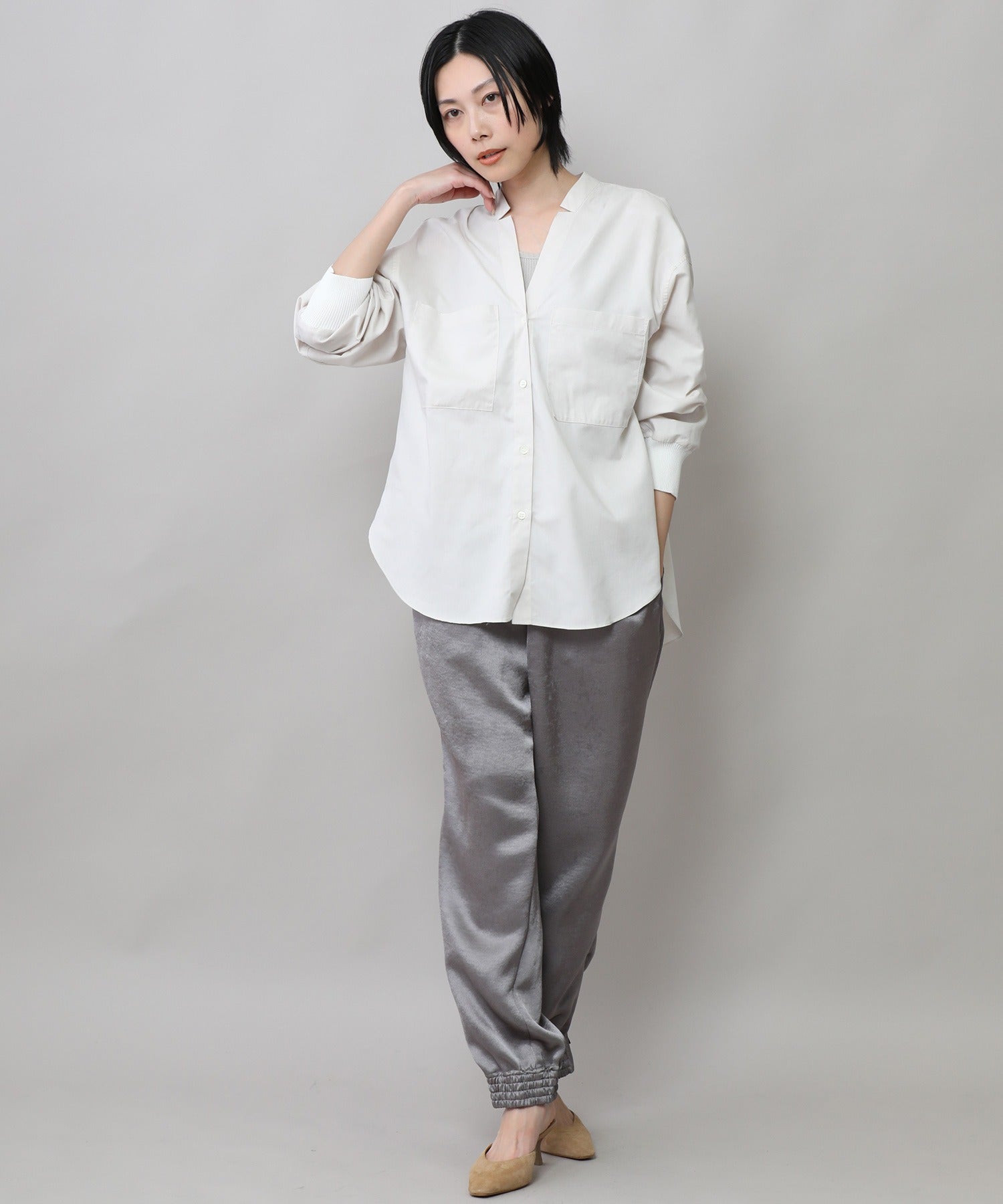 定番】 コットンリヨセルオックスリブカフシャツ – Munich web shop