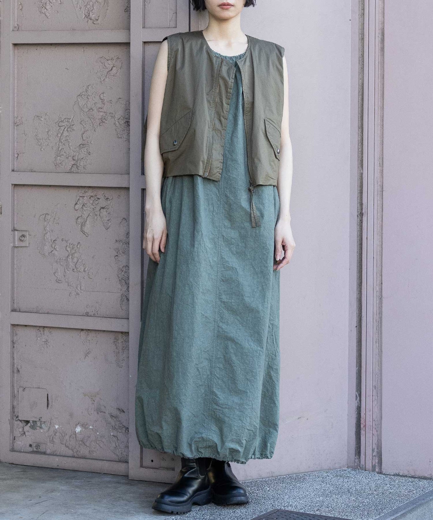 【ウォッシャブル】オーガニックコットンツイル×octaジレ