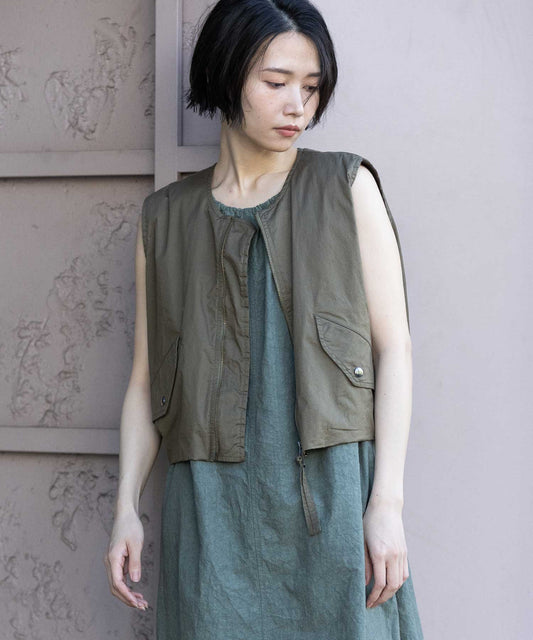 【ウォッシャブル】オーガニックコットンツイル×octaジレ