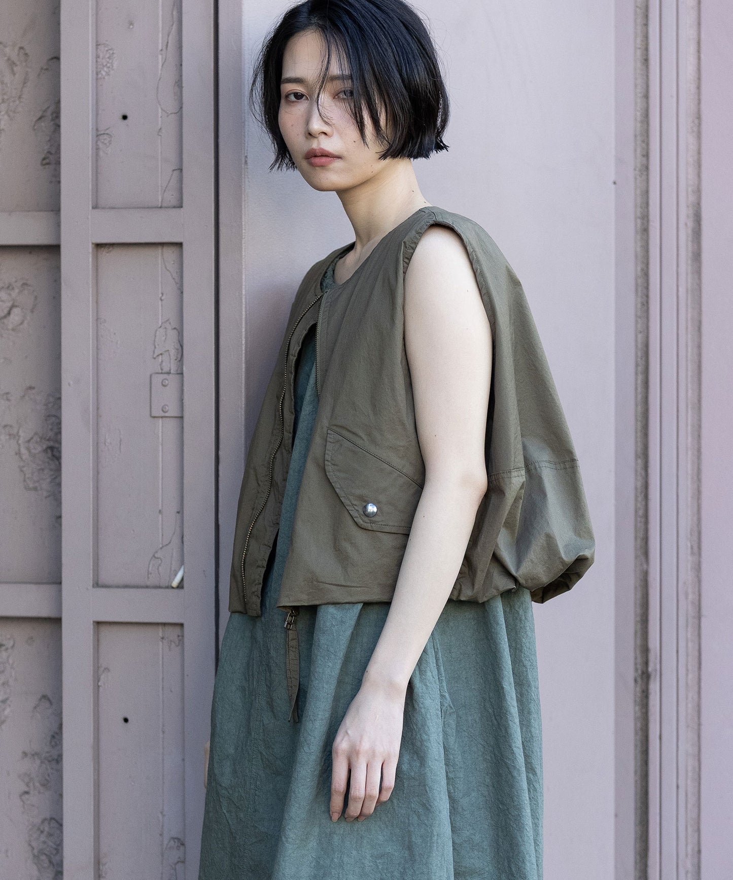 【ウォッシャブル】オーガニックコットンツイル×octaジレ