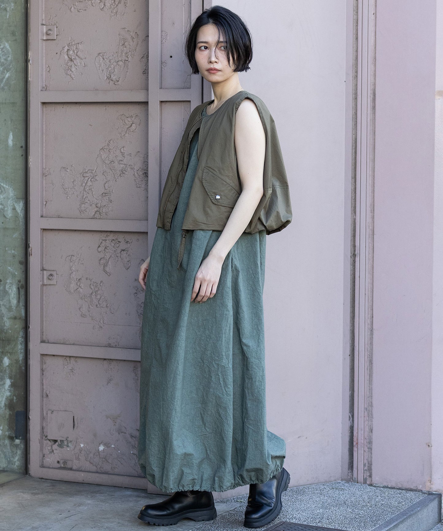 【ウォッシャブル】オーガニックコットンツイル×octaジレ