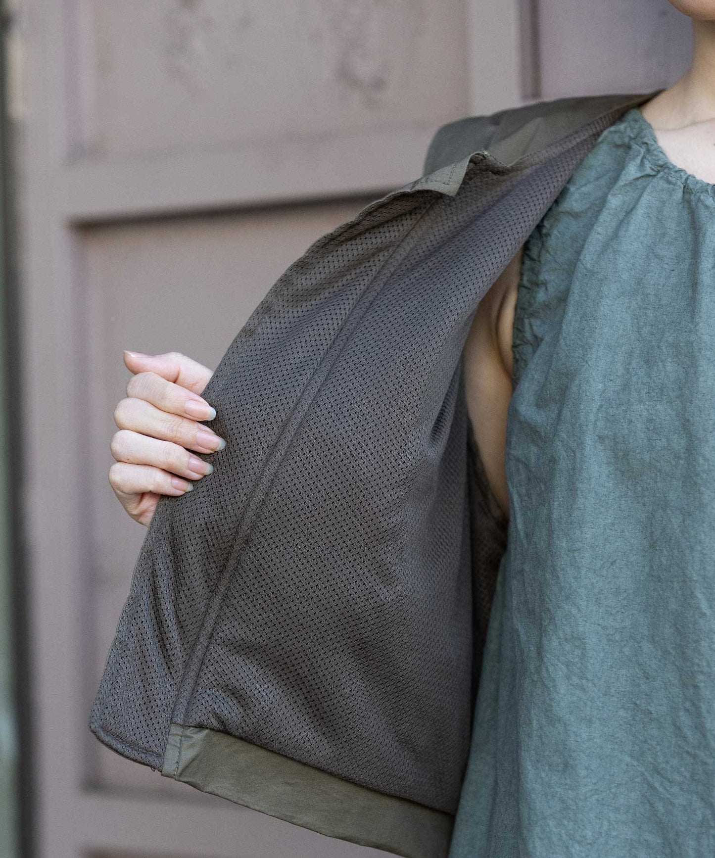 【ウォッシャブル】オーガニックコットンツイル×octaジレ