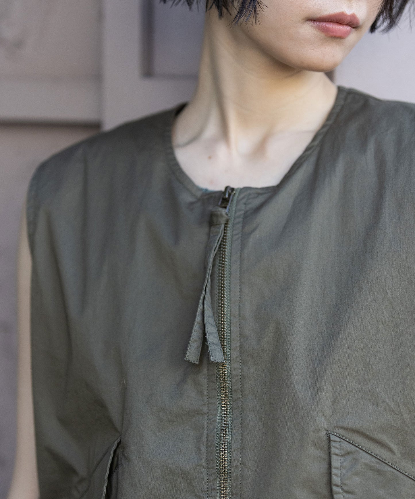 【ウォッシャブル】オーガニックコットンツイル×octaジレ