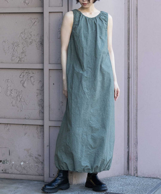 コットンリネンドローストリングワンピース