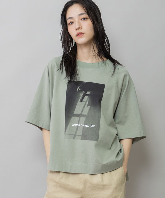コットンジャージフォトプリントTシャツ
