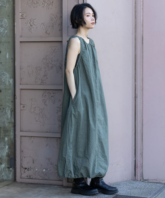 コットンリネンドローストリングワンピース