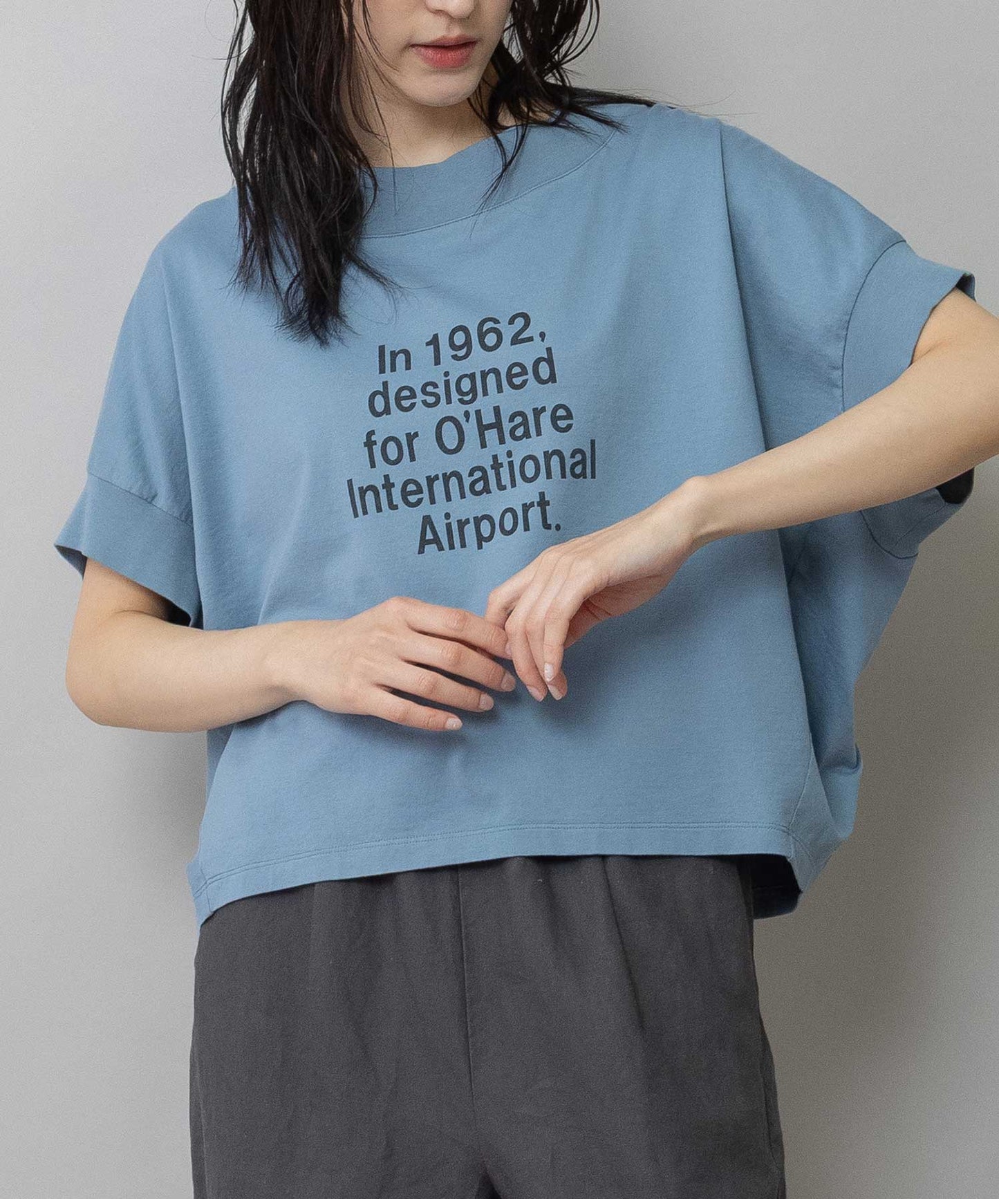 コットンジャージロゴプリントTシャツ