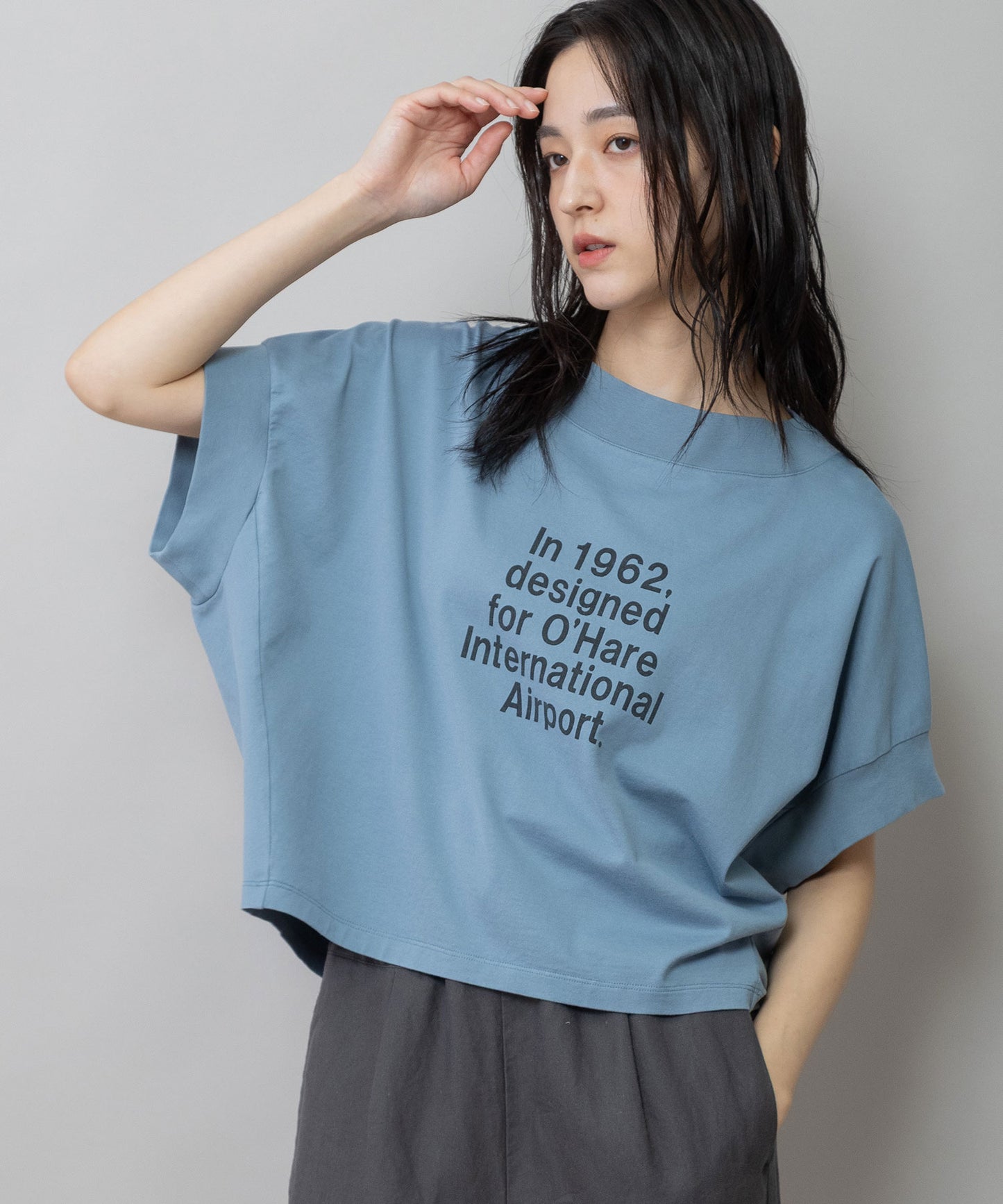 コットンジャージロゴプリントTシャツ