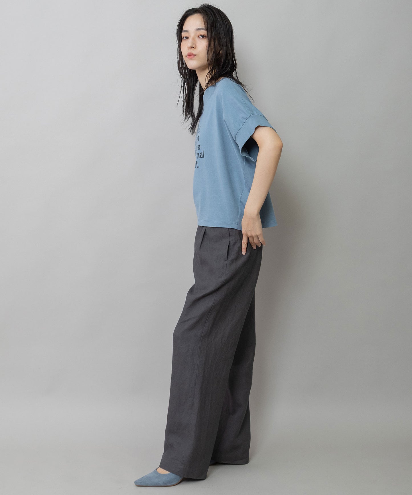 コットンジャージロゴプリントTシャツ