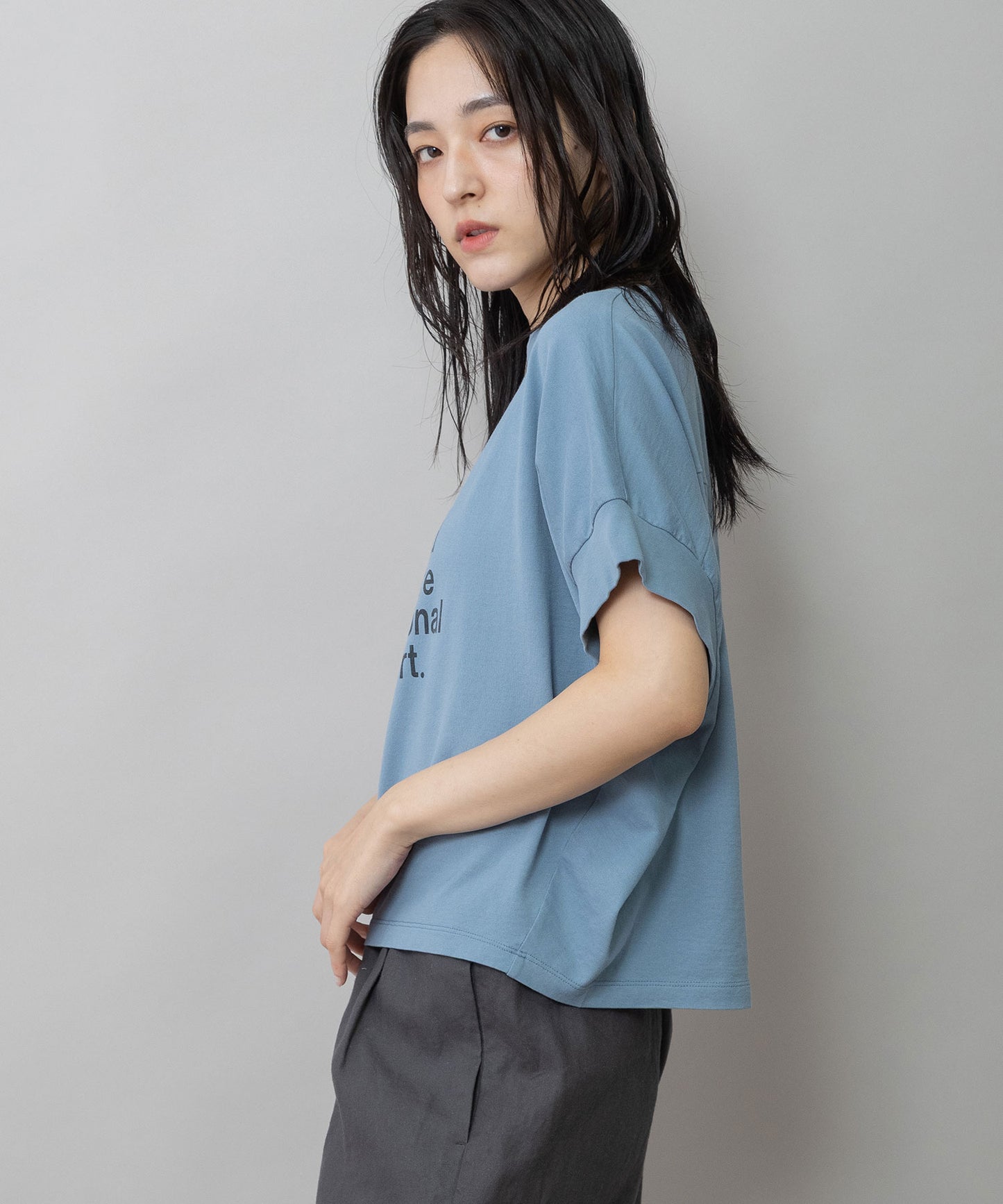 コットンジャージロゴプリントTシャツ