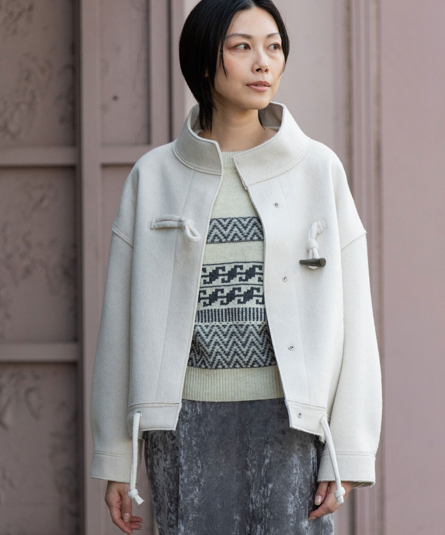 ウールダブルビーバーダッフルジャケット