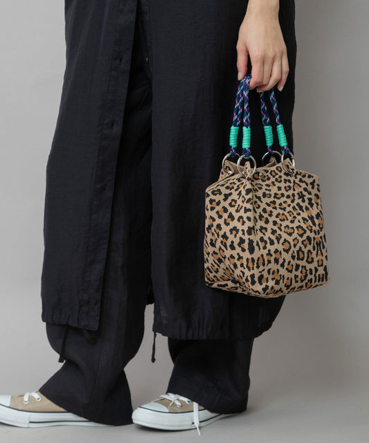 レオパードジャガードハンドバッグ