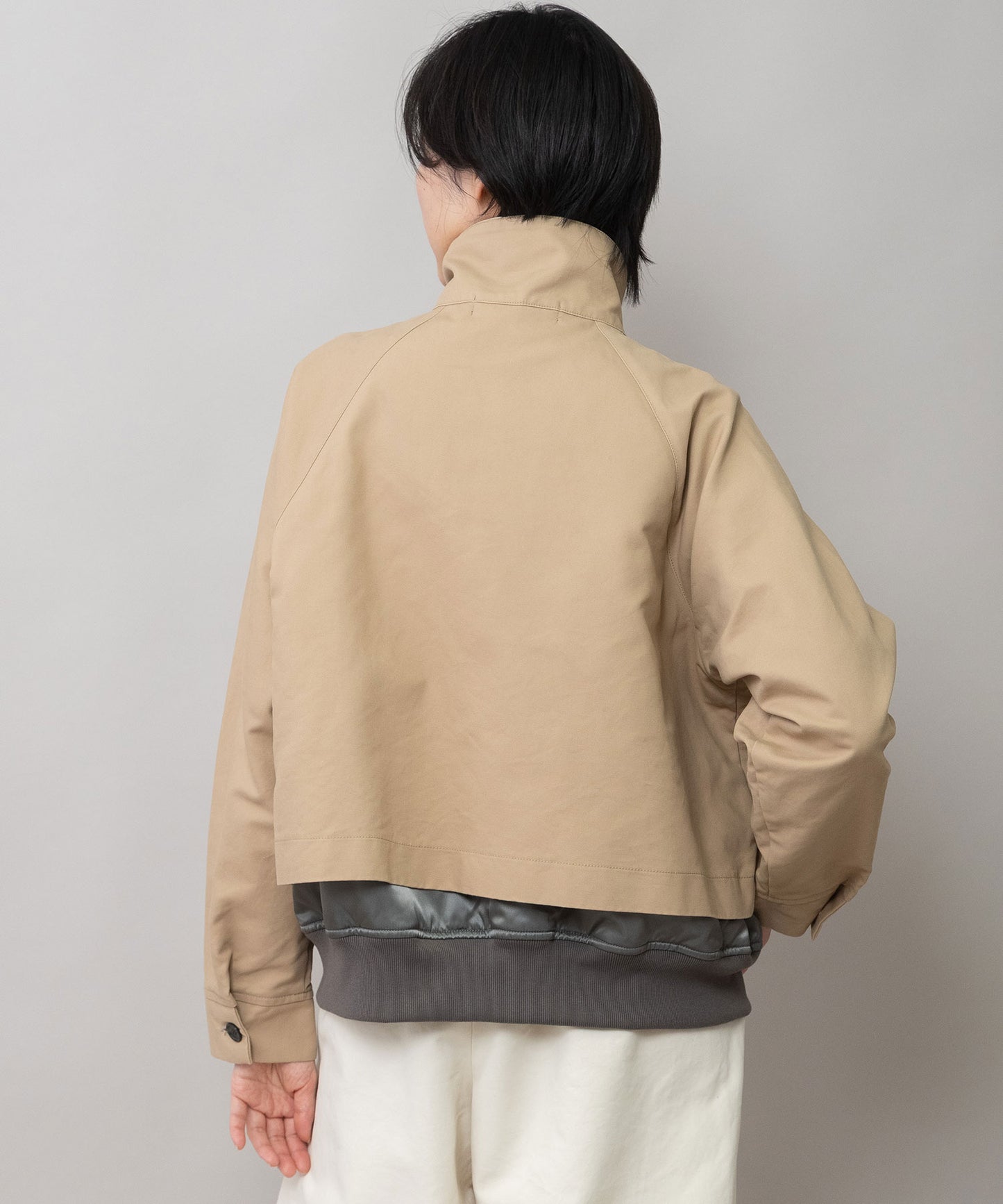 オーガニックコットン×ナイロンツイル ハリントンフライトジャケット