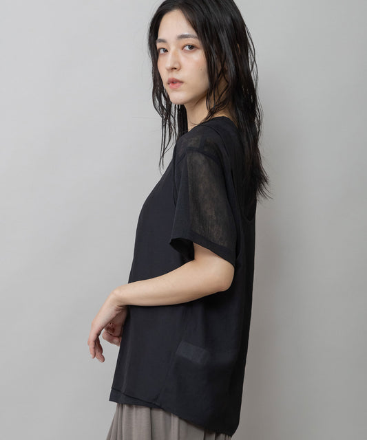 ヴィンテージボイル×ドライツイルレイヤードトップス