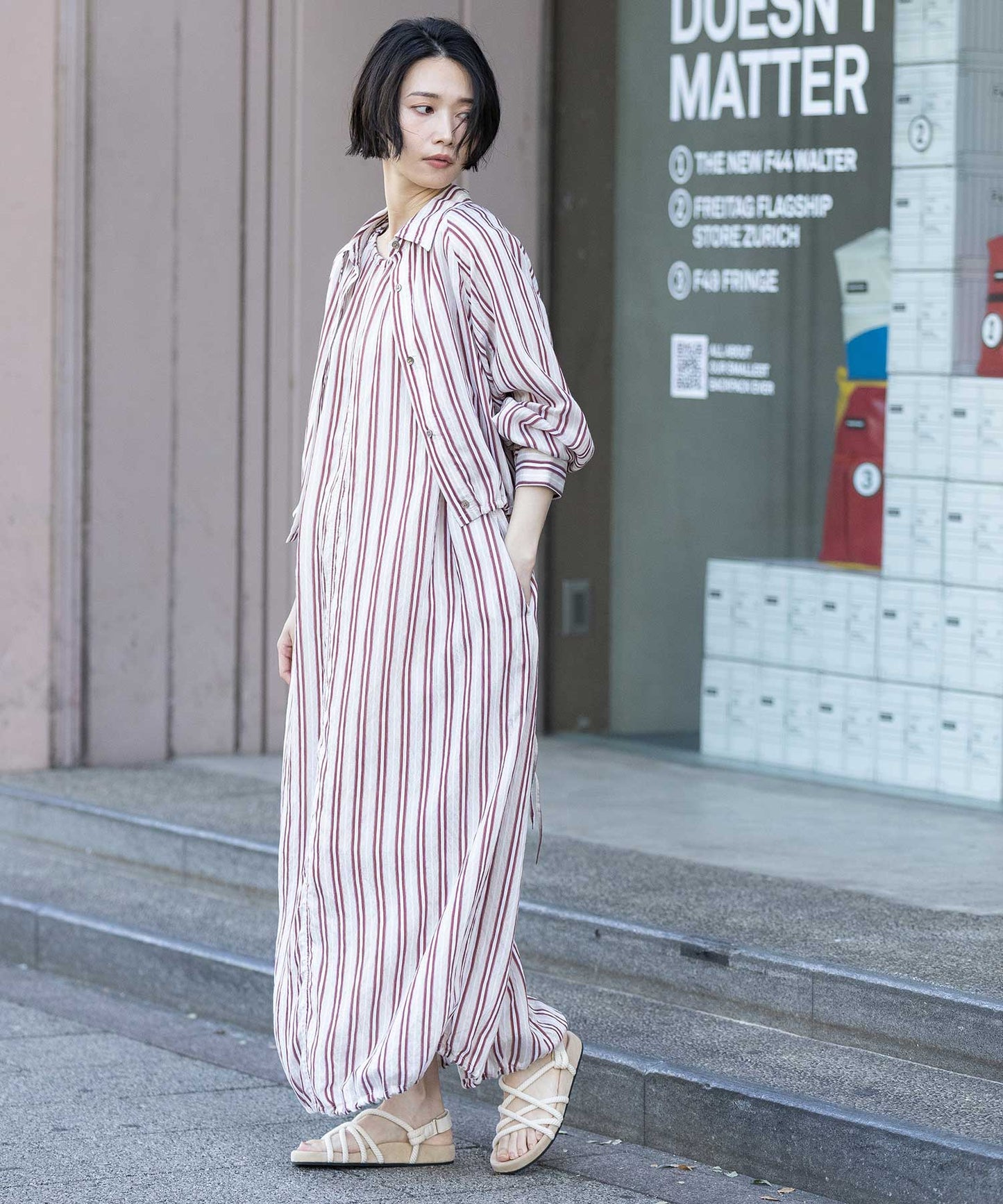 【Turkey】ストライプクロップドシャツ